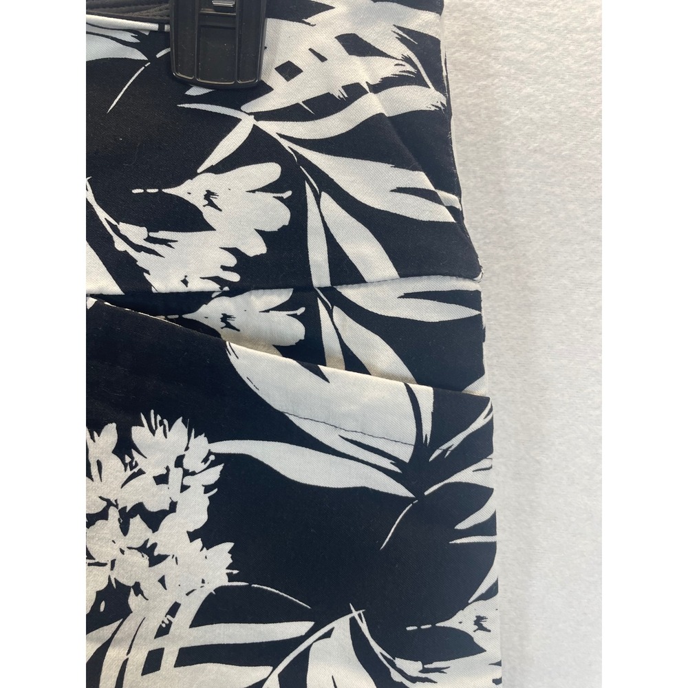 SC & CO Women Black White Tropical Floral Print A-Line‎ Skirt Skort Size L - Picture 4 of 9